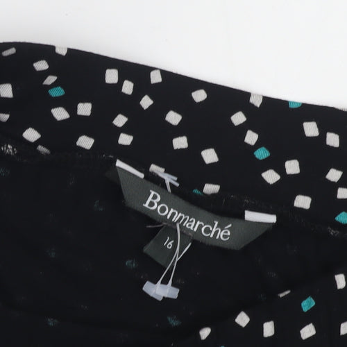Bonmarché Women's Black 16 A-Line Geometric Skirt