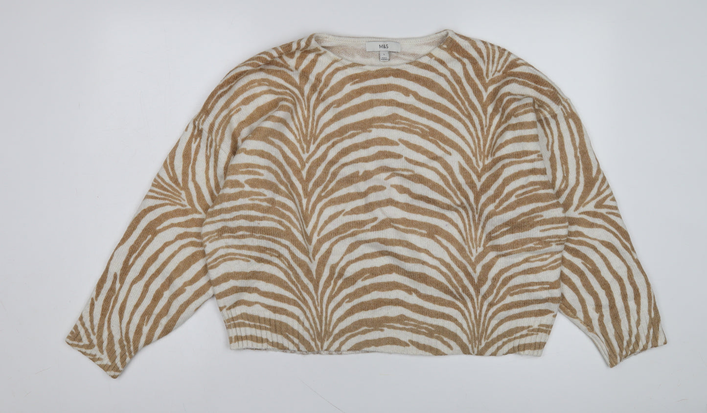 Marks and Spencer Women's Beige Animal Print Pullover, L