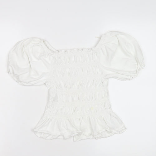 Next Women's White Blouse, Size 10, Puff Sleeves