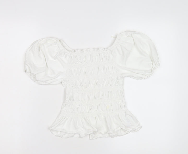 Next Women's White Blouse, Size 10, Puff Sleeves