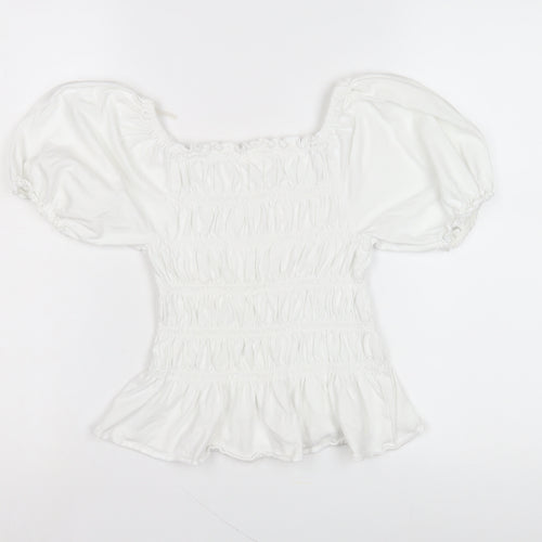 Next Women's White Blouse, Size 10, Puff Sleeves