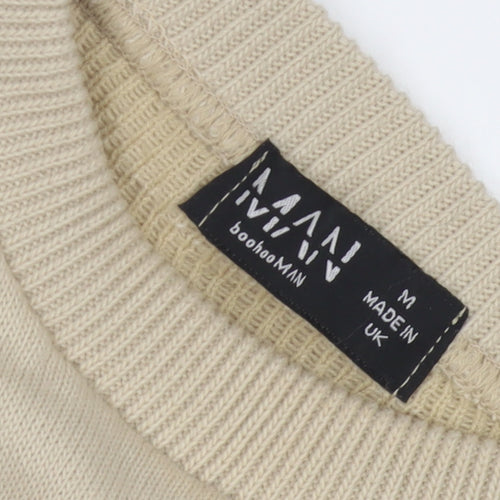 boohooMAN Men's Beige M Pullover Jumper