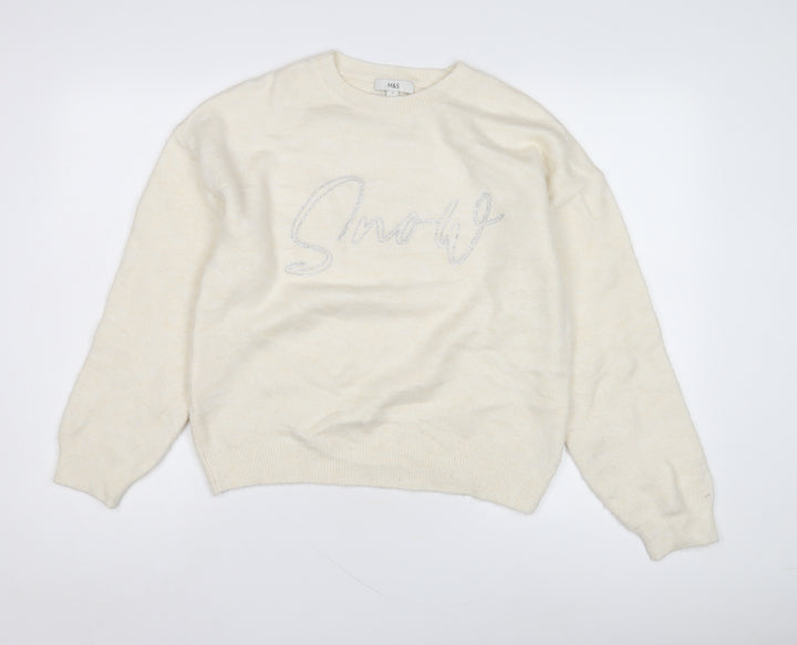 Marks and Spencer Women Beige Pullover Jumper S