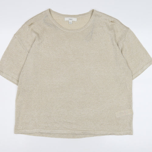 Marks and Spencer Beige Women's Short Sleeve Top