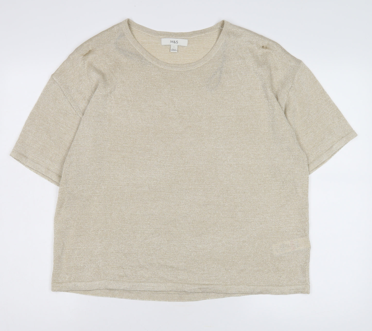 Marks and Spencer Beige Women's Short Sleeve Top