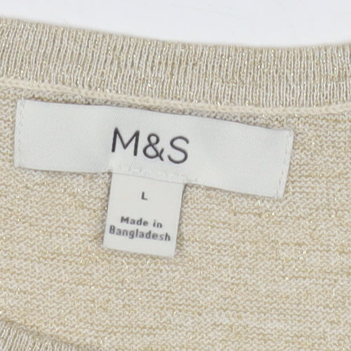 Marks and Spencer Beige Women's Short Sleeve Top