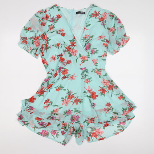 Quiz Women's Multicoloured Floral Playsuit Size 10