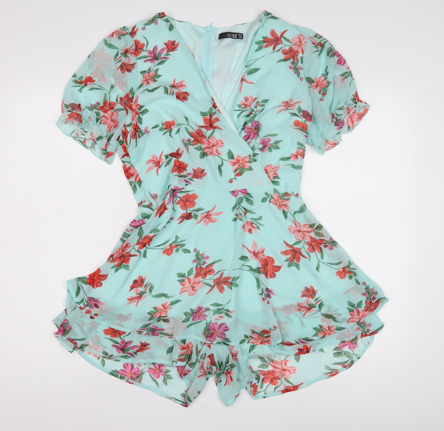Quiz Women's Multicoloured Floral Playsuit Size 10