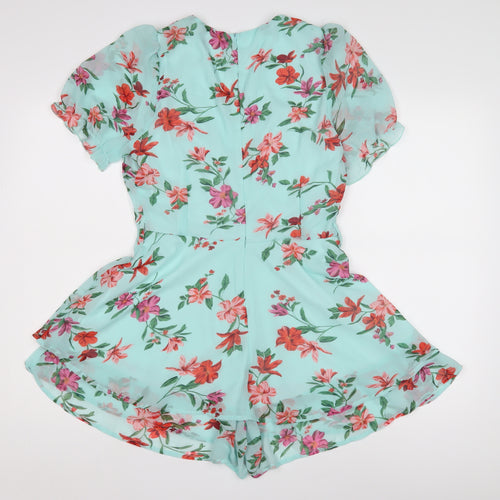 Quiz Women's Multicoloured Floral Playsuit Size 10
