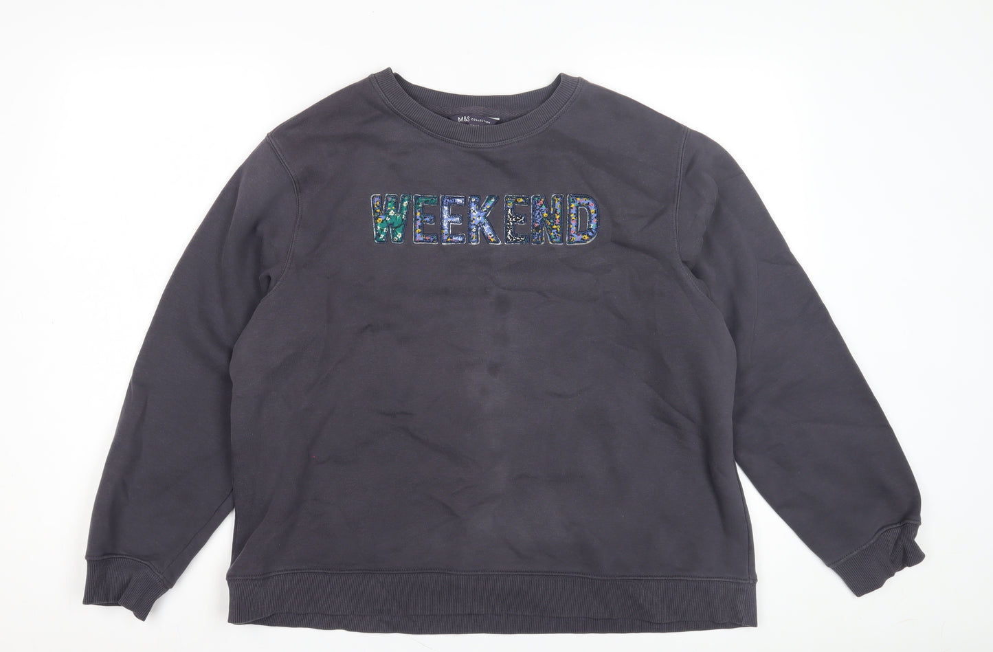 Marks and Spencer Black Women's Pullover Sweatshirt Size 16
