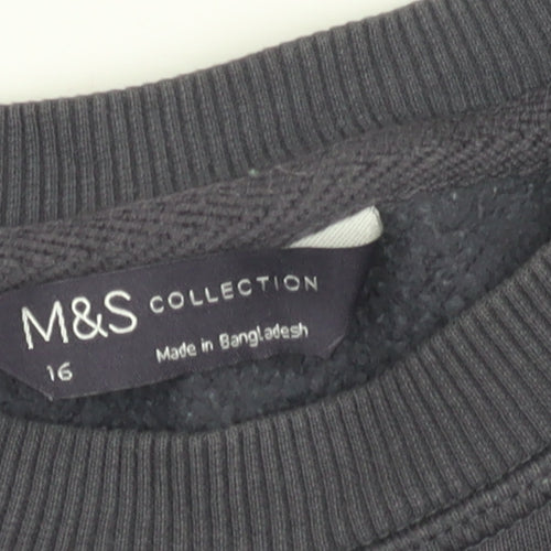 Marks and Spencer Black Women's Pullover Sweatshirt Size 16