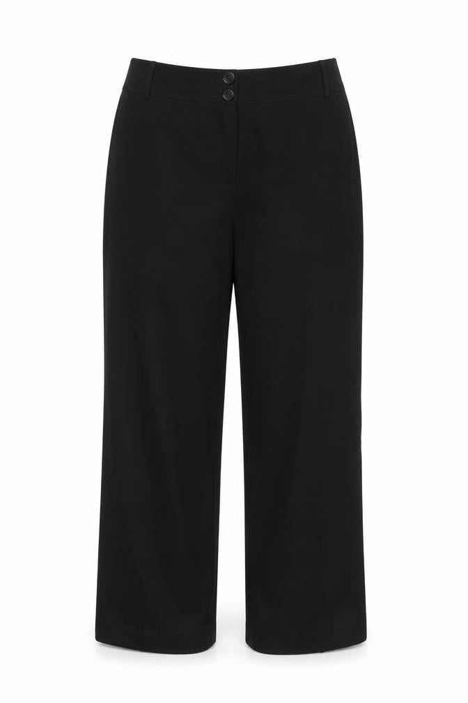 Front view of Country Casuals Women's Black Wide-Leg Trousers, size 16