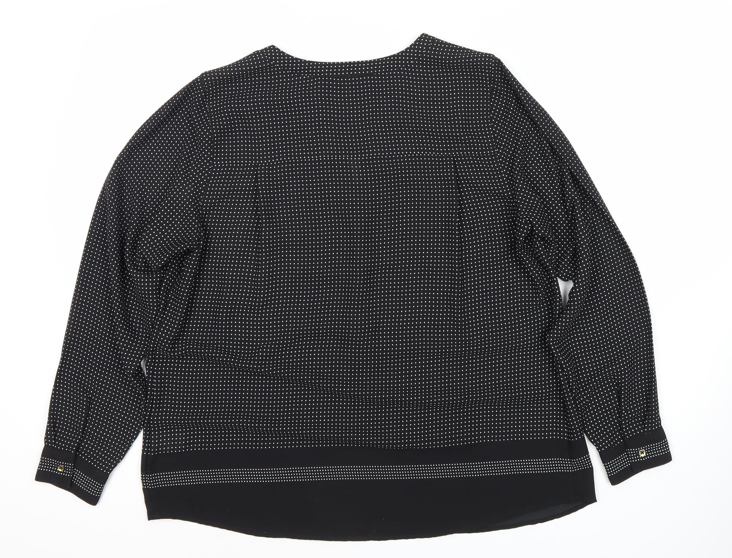 Marks and Spencer Women's Black Polka Dot Blouse, Size 16