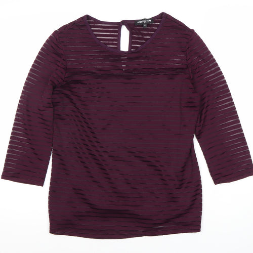 Debenhams Women's Purple 3/4 Sleeve Top Size 14