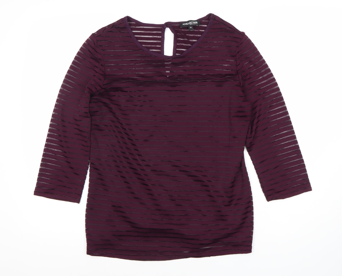 Debenhams Women's Purple 3/4 Sleeve Top Size 14