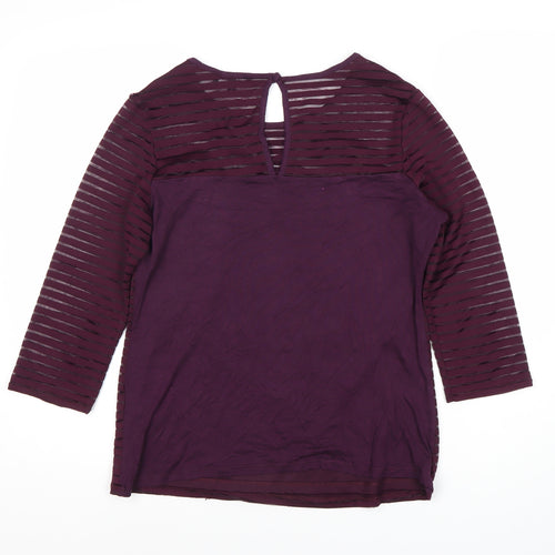 Debenhams Women's Purple 3/4 Sleeve Top Size 14