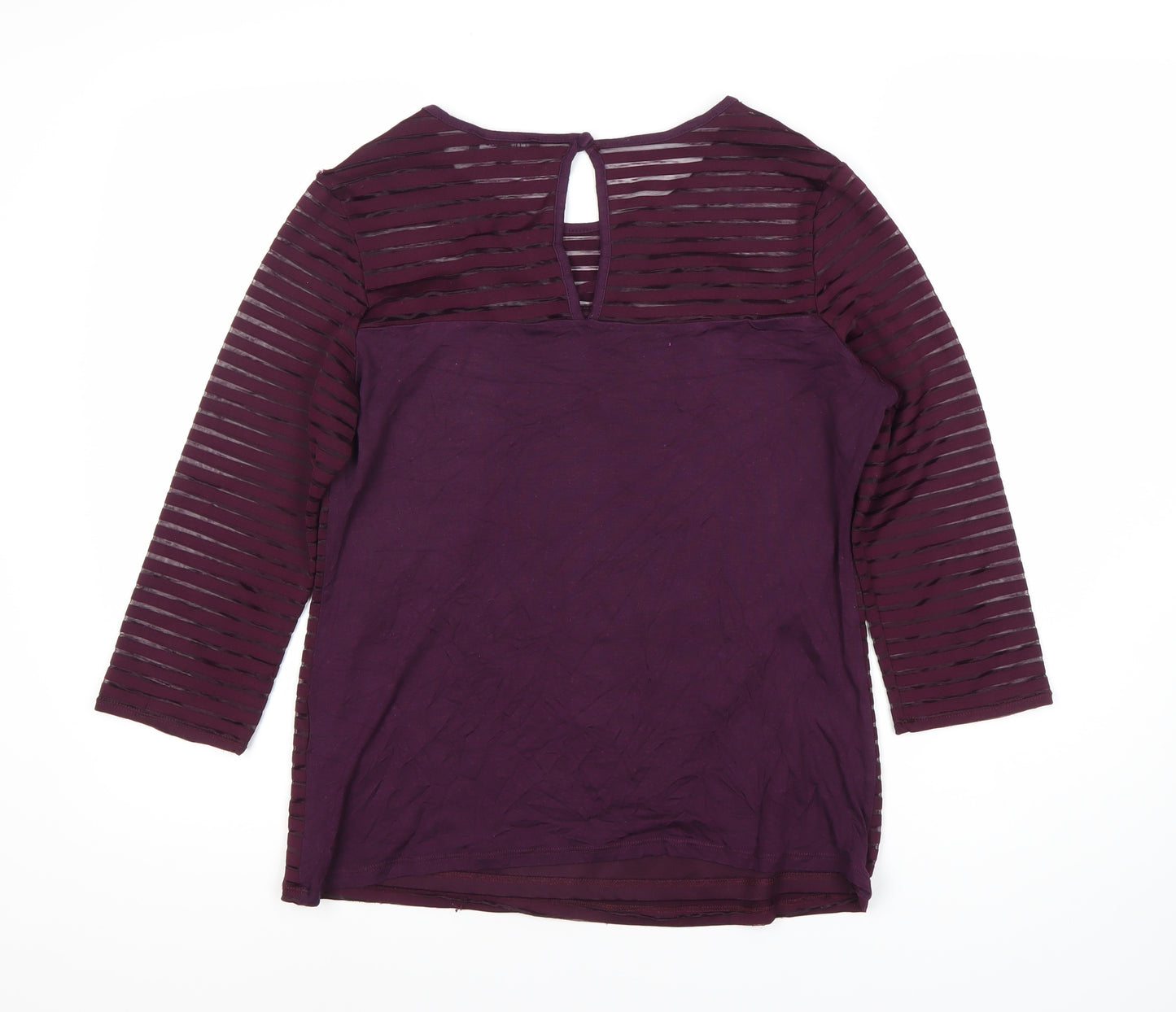 Debenhams Women's Purple 3/4 Sleeve Top Size 14