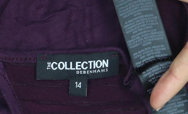 Debenhams Women's Purple 3/4 Sleeve Top Size 14