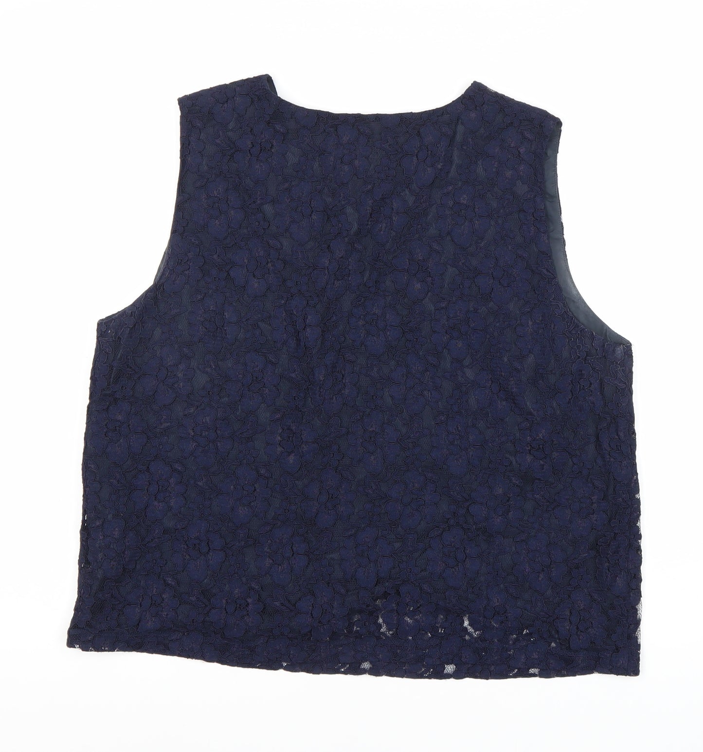 Monsoon Women's Blue Sleeveless Lace Top