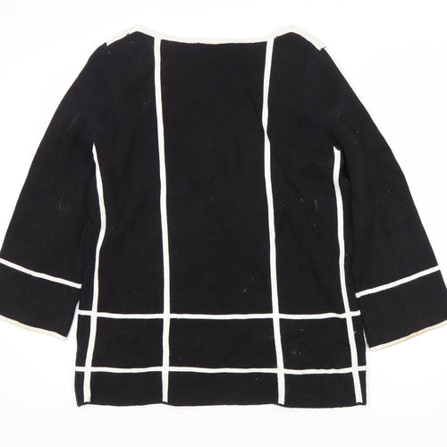 Principles Women's Black Check Boat Neck Jumper Size 16