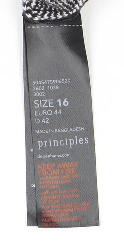 Principles Women's Black Check Boat Neck Jumper Size 16