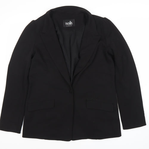Wallis Women's Black Notch Blazer Size 12