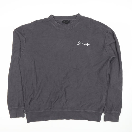 New Look Men's Grey Pullover Sweatshirt M Regular Fit