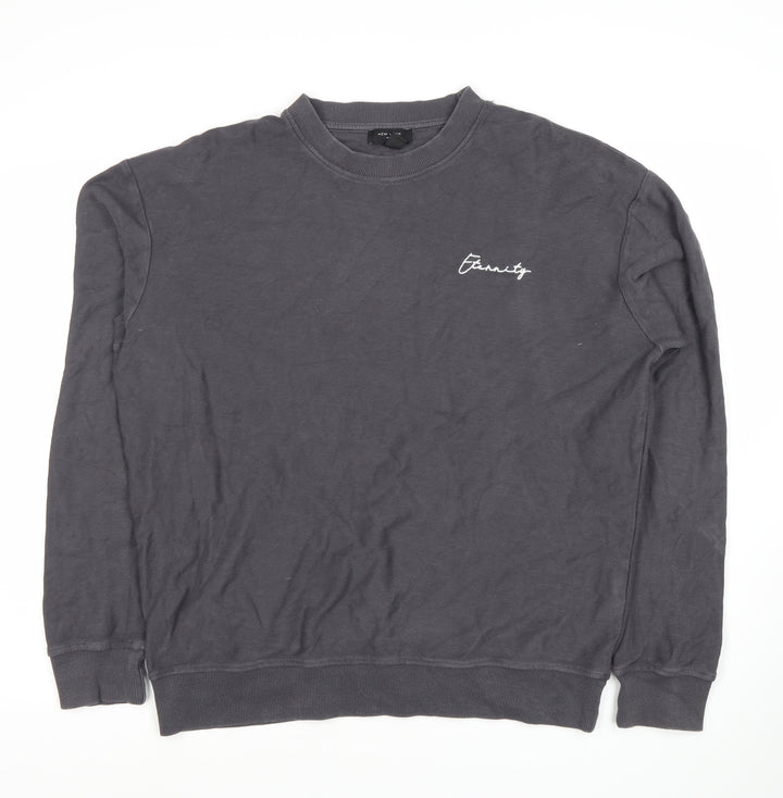 New Look Men's Grey Pullover Sweatshirt M Regular Fit