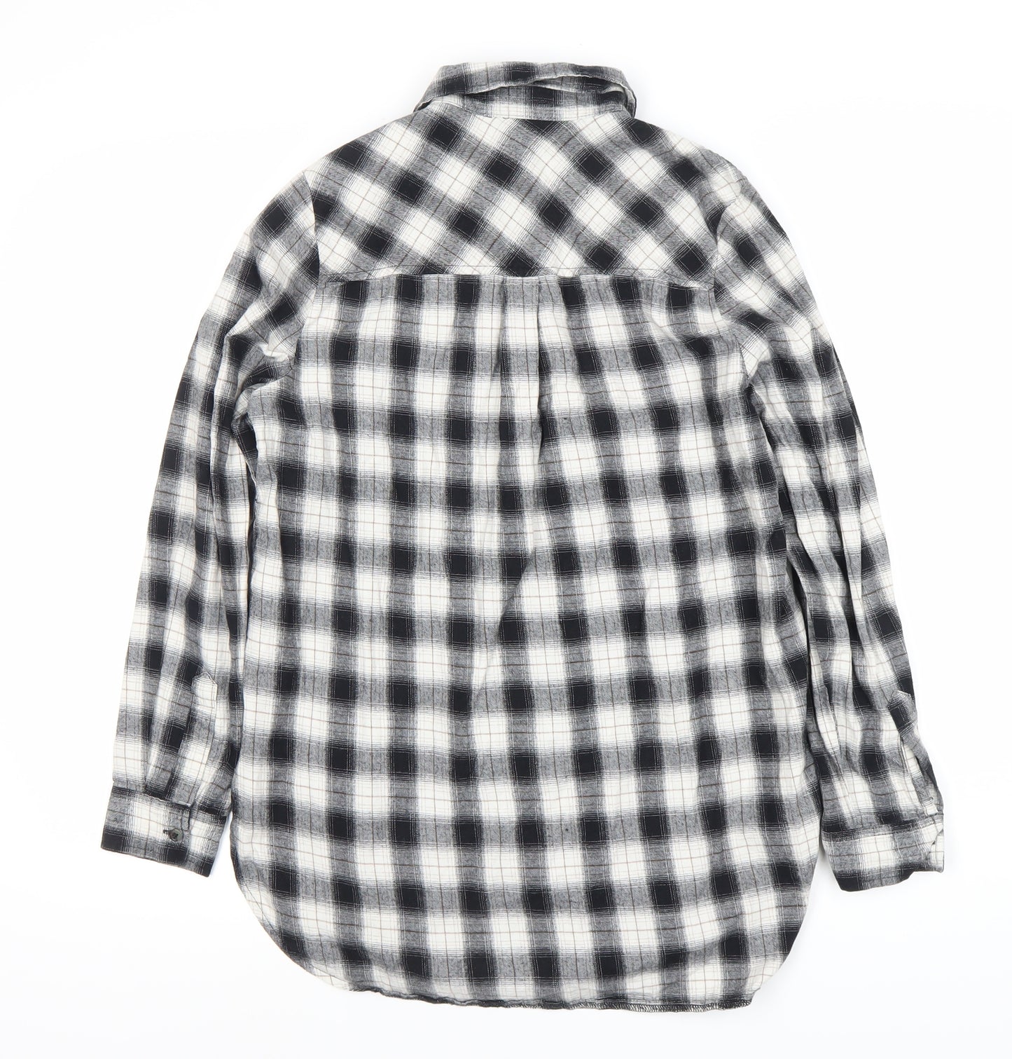 New Look Women's Black Plaid Button-Up Shirt Size 10