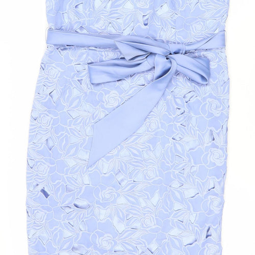 Madeline Women's Blue Floral Sheath Dress Size 12