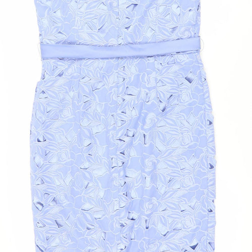 Madeline Women's Blue Floral Sheath Dress Size 12