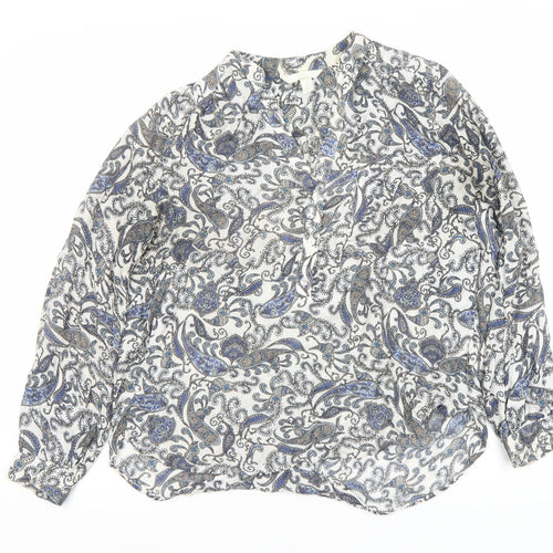 H&M Women's Multicoloured Paisley Blouse Size 8