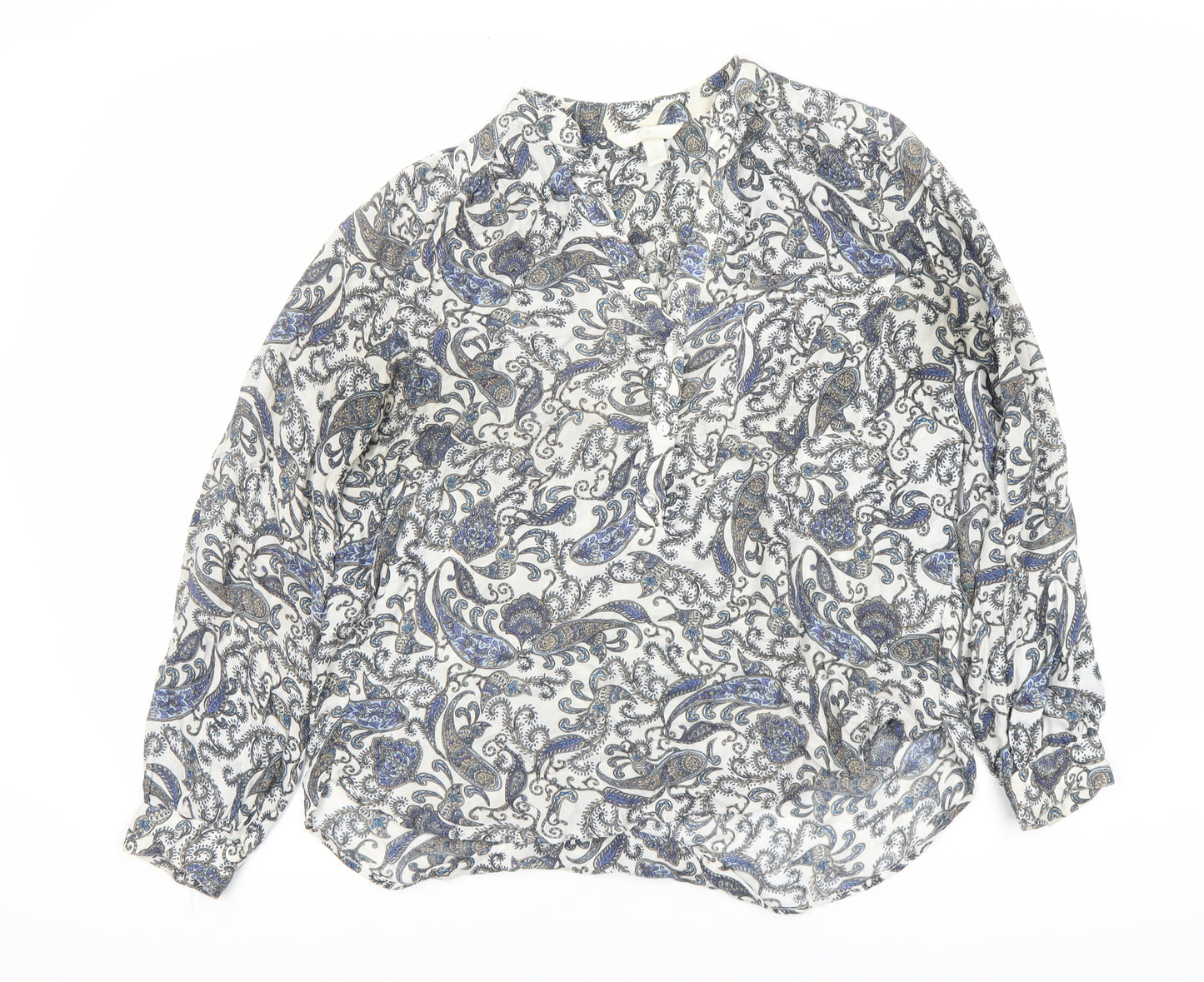 H&M Women's Multicoloured Paisley Blouse Size 8