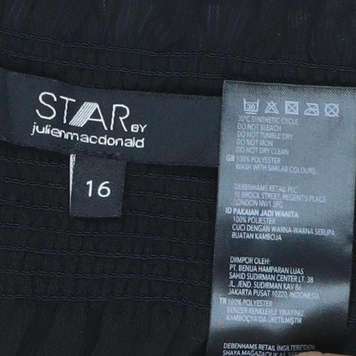 Star by Julien Macdonald Women's Black Blouse Size 16