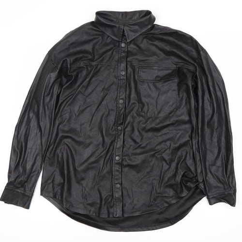 ASOS Women's Black Snap Button Coat Size 8