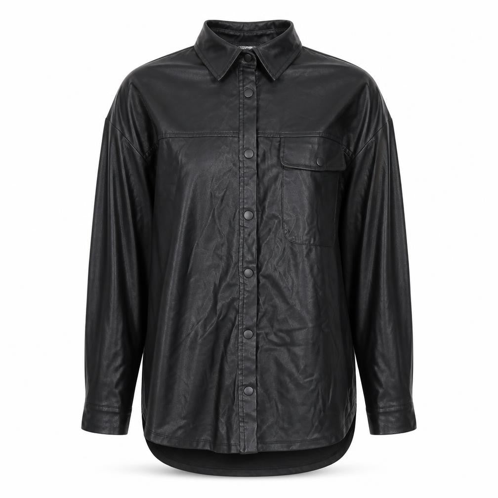 Front view of ASOS Women's Black Snap Button Coat, size 8