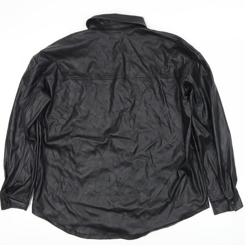 ASOS Women's Black Snap Button Coat Size 8