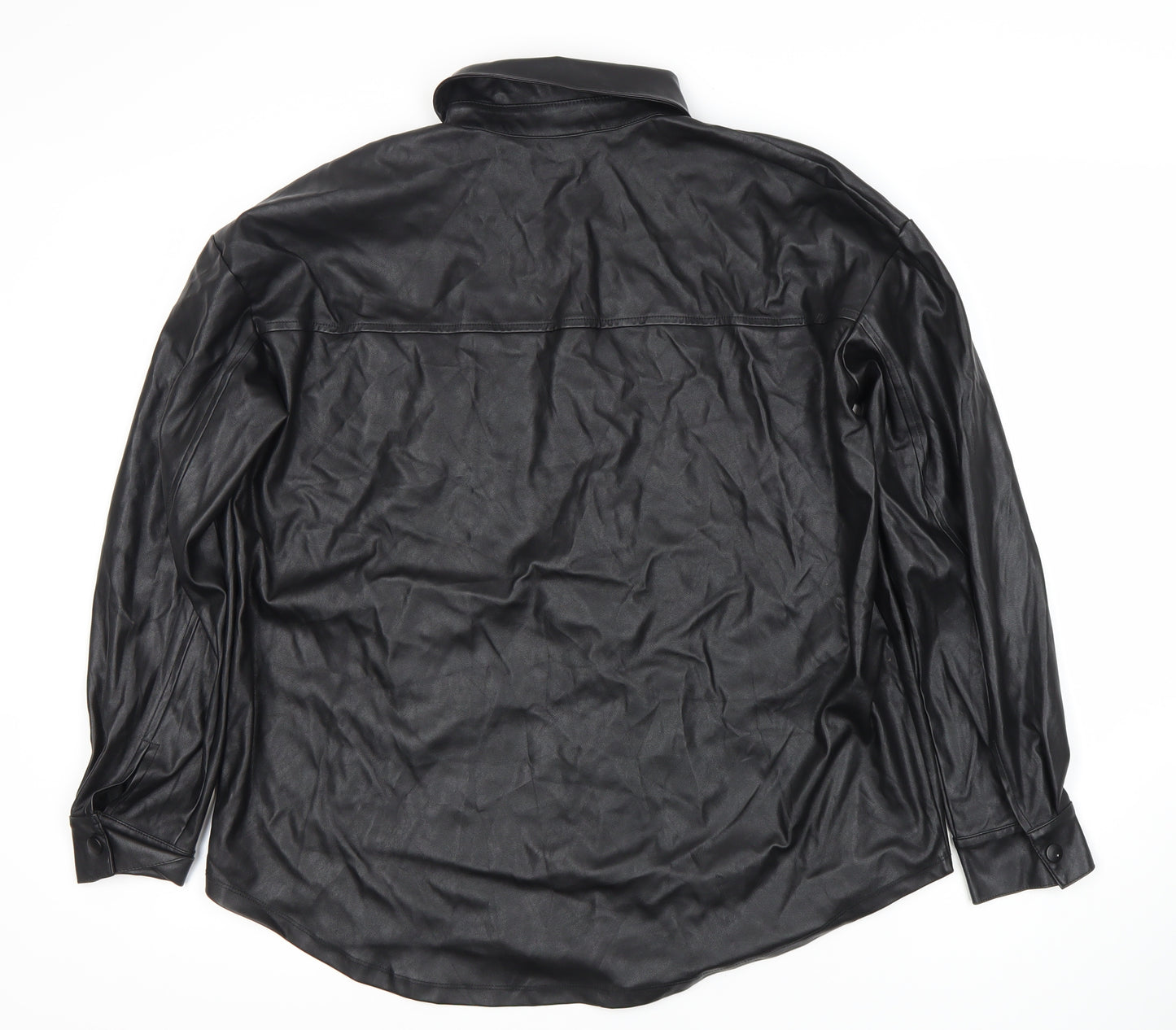 ASOS Women's Black Snap Button Coat Size 8