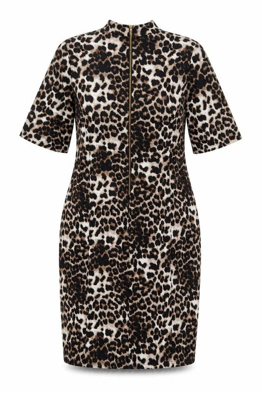 Front view of Daniel Hechter Women Multicoloured Animal Print Dress