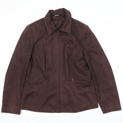 BHS Women's Brown Zip-Up Jacket Size 12