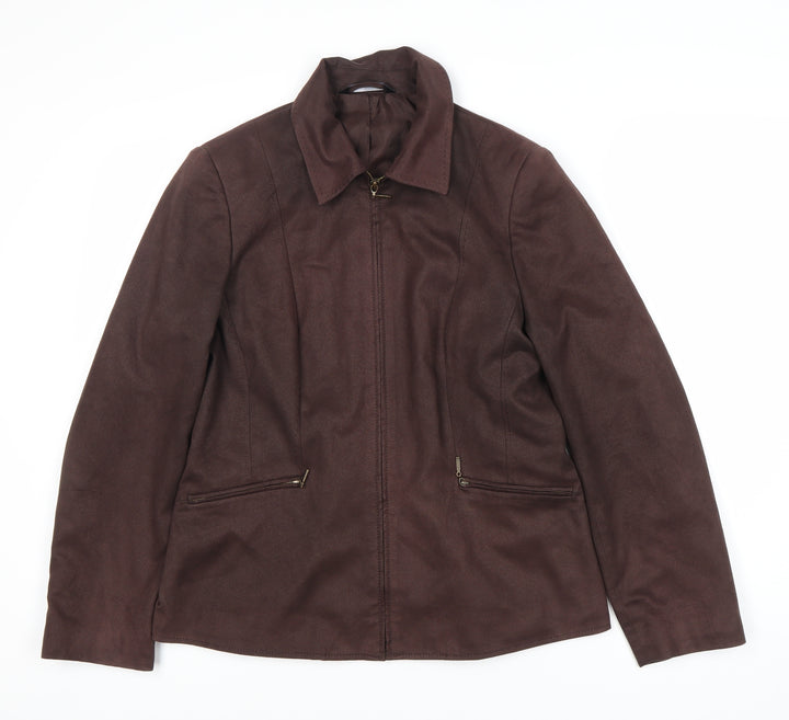 BHS Women's Brown Zip-Up Jacket Size 12