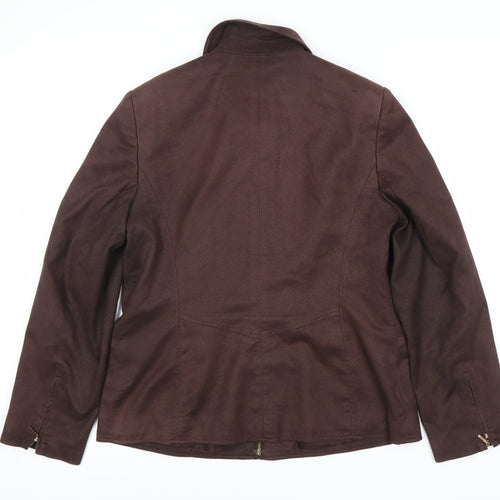 BHS Women's Brown Zip-Up Jacket Size 12