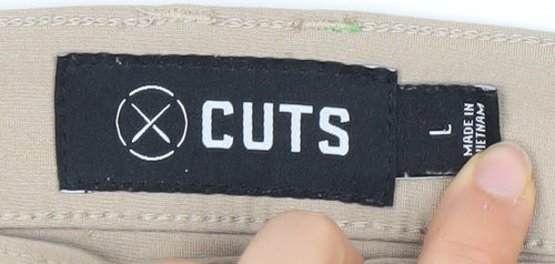 Cuts Unisex Beige Tapered Trousers L Polyester