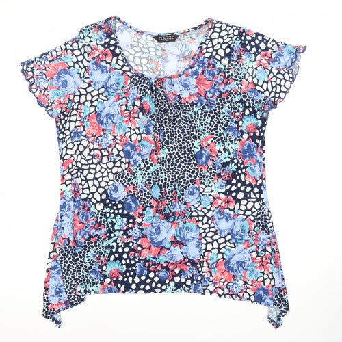 Classic Women's Multicolour Floral Short Sleeve Top