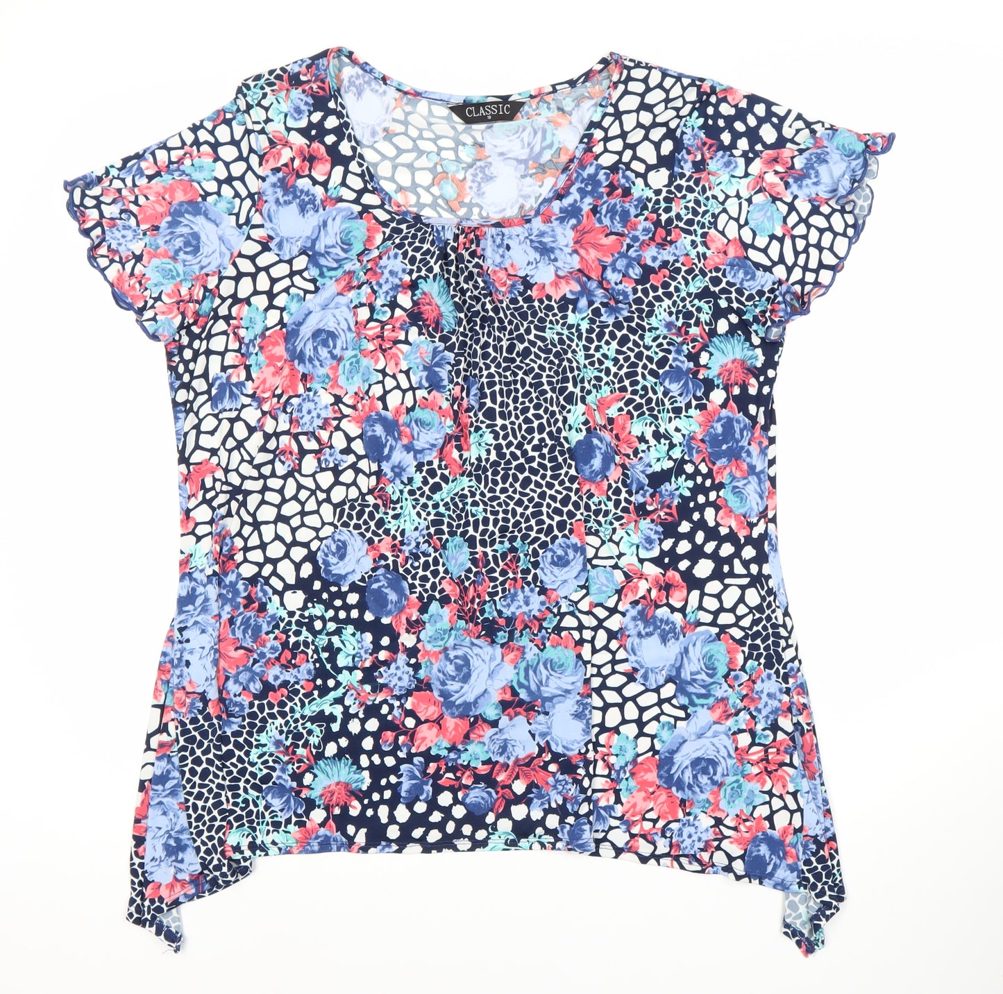 Classic Women's Multicolour Floral Short Sleeve Top
