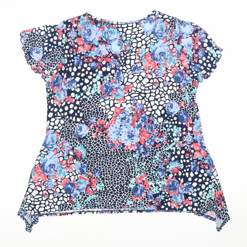 Classic Women's Multicolour Floral Short Sleeve Top