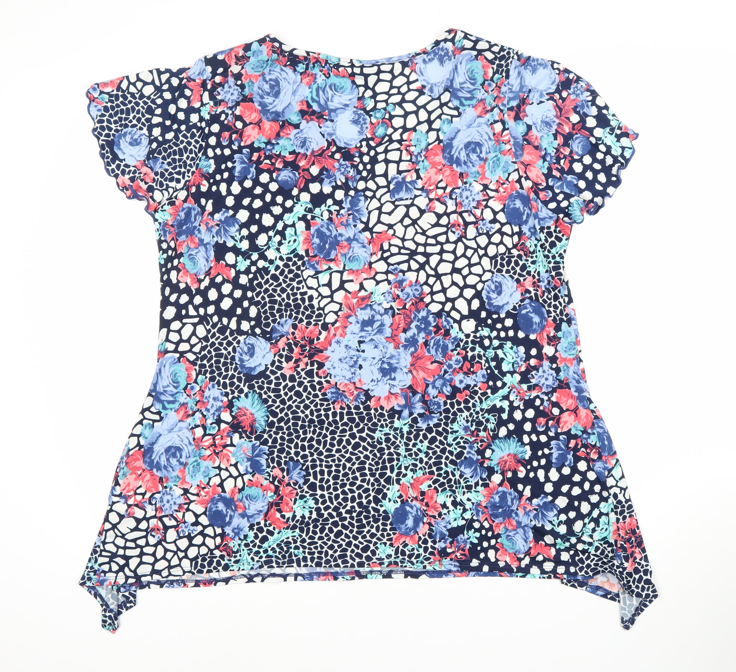 Classic Women's Multicolour Floral Short Sleeve Top