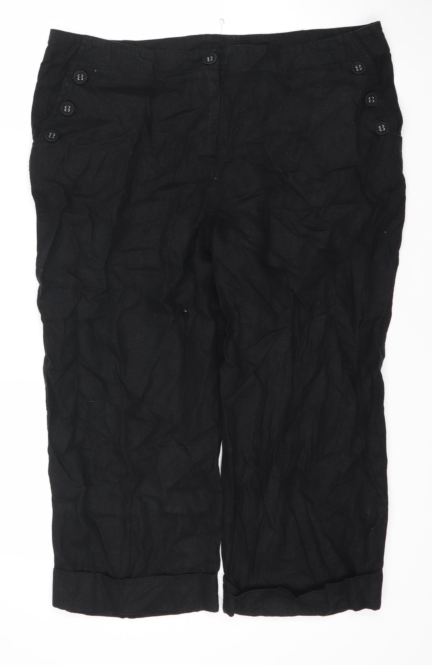 Epilogue Women's Black Linen Trousers Size 16