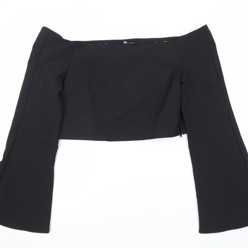 Zara Women's Black Off the Shoulder Top, Size L