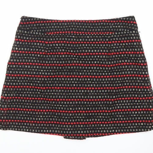 Monsoon Women's Geometric Black Red Skirt Size 14